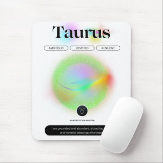 Modern Zodiac Sign Taurus Quote Earth Element Mouse Mat