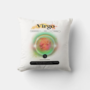 Modern Zodiac Sign Virgo Quote Earth Element Cushion