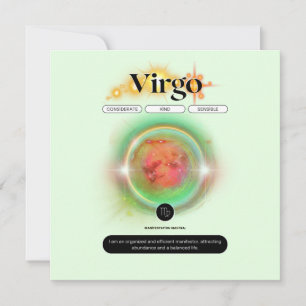 Modern Zodiac Sign Virgo Quote Earth Element Invitation