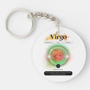 Modern Zodiac Sign Virgo Quote Earth Element Key Ring
