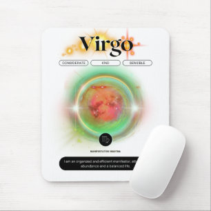 Modern Zodiac Sign Virgo Quote Earth Element Mouse Mat