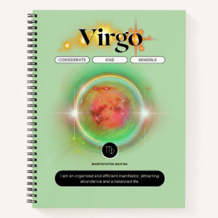 Modern Zodiac Sign Virgo Quote Earth Element Notebook
