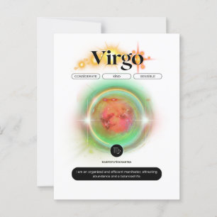 Modern Zodiac Sign Virgo Quote Earth Element Postcard