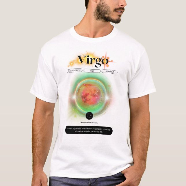 Modern Zodiac Sign Virgo Quote Earth Element T-Shirt (Front)