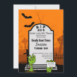 Modern Zombie Horror Themed 30th Birthday Party Invitation<br><div class="desc">Mark the end of your 20s and step boldly into your 30s with our *Modern Graveyard Zombie 30th Birthday Party Invitation*! This spooky, gothic invitation is designed for those who love the macabre, featuring a grey tombstone with eerie zombie hands rising from the dirt. The gravestone’s inscription reads, *“R.I.P. 20s:...</div>