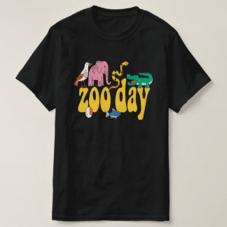 Modern Zoo Day Typography T Shirt Design for Anima