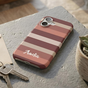 Moderna Linear Antique Rose & Copper iPhone Case