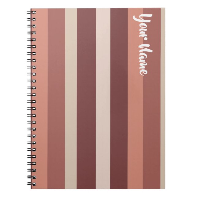 Moderna Linear | Antique Rose & Copper Notebook (Front)