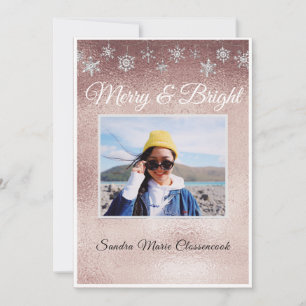 ModernA Modern Simple Minimal Rose Gold Christmas Announcement