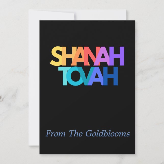 ModernColorful Shanah Tovah JewishNewYear Greeting Holiday Card (Front)
