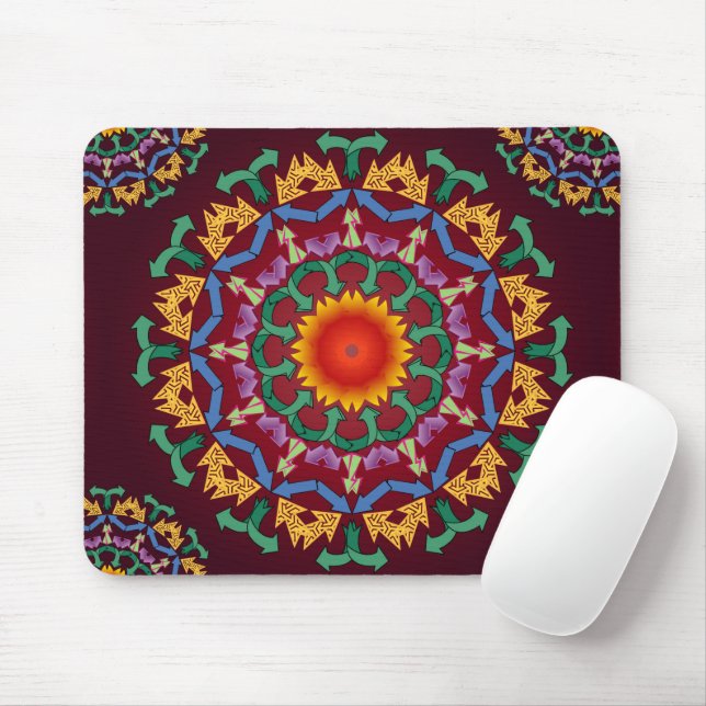moderne chic arrows recycle floral mandala tile  mouse mat (With Mouse)