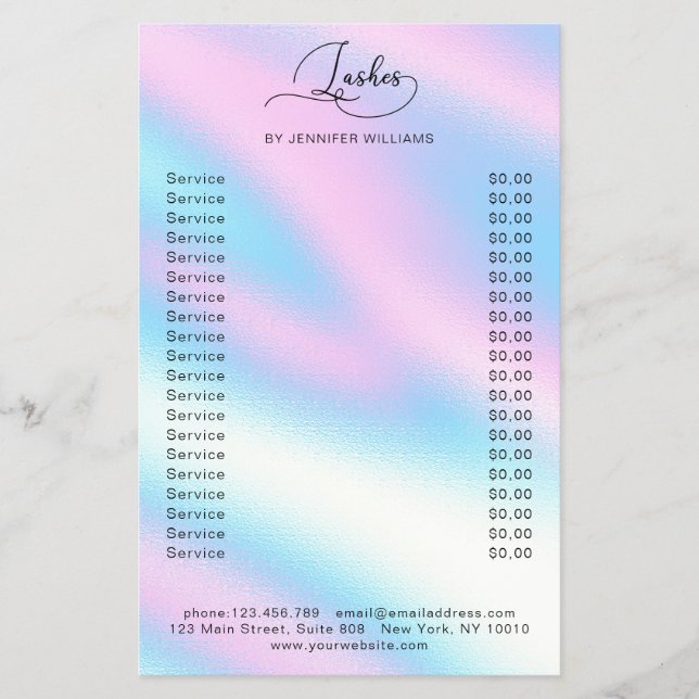Moderne Lashes  Flyer (Front)