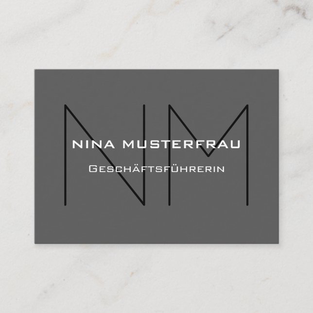 Moderne Monogramm Vorlage Business Card (Front)