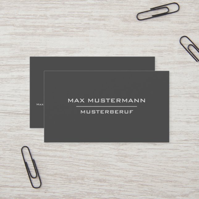 Moderne Professionelle Dunkle Visitenkarte Business Card (Front/Back In Situ)