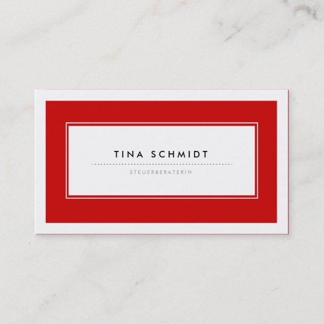 Moderne Rote Visitenkarten Business Card (Front)
