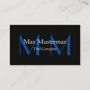 Moderne schwarze Monogramm Visitenkarte Business Card