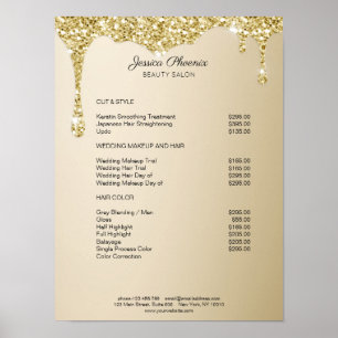 Moderner Glamour Gold Glitzer sinkt  Poster
