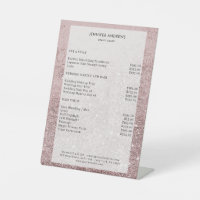 Moderner Rosa Glitzer Salon Price  Sockelschild
