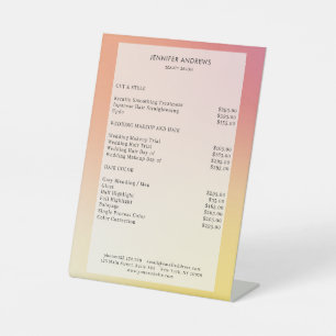 Moderner Salon Price Sockelschild Pedestal Sign
