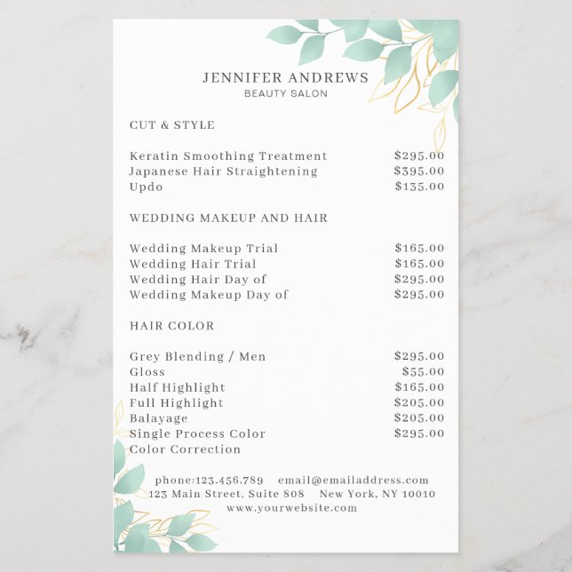 Moderner, Wei-Grün Leafy Flyer (Back)