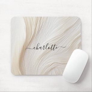 Modernes, Salon, Elegant, Wellen, Monogramm Mouse Mat