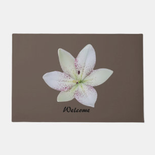 ModernGolden-rayed lily Flower ,Personalised Text Doormat