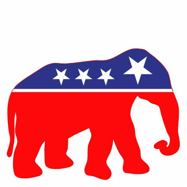 Modernised GOP Elephant Standing Photo Sculpture (Front)