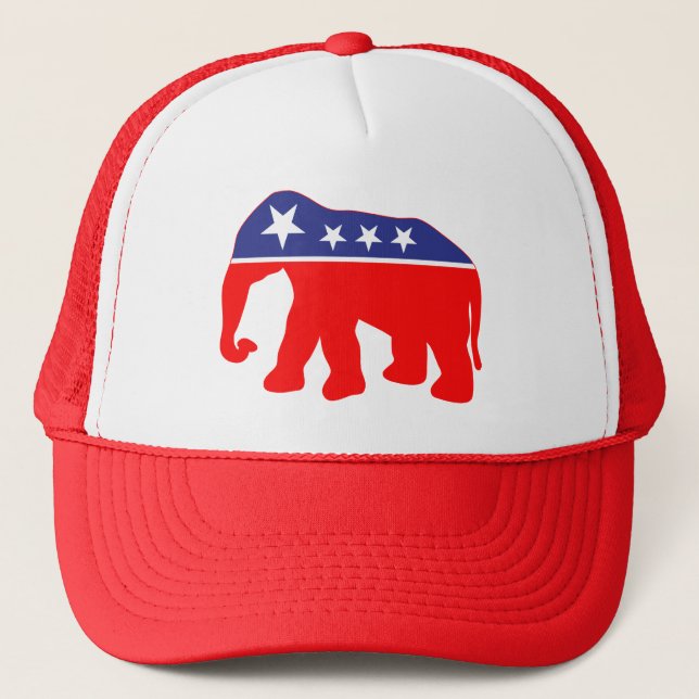 Modernised GOP Elephant Trucker Hat (Front)