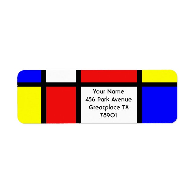 Modernism Red Blue Yellow White Abstract Primary (Front)
