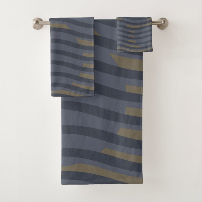 modernist abstract geometric  bath towel set (Insitu)