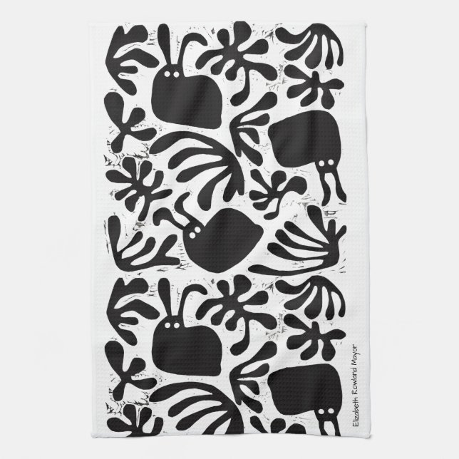 Modernist Bunny Kitchen Towel (Vertical)