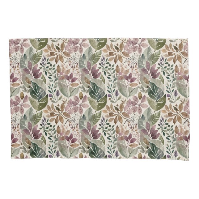Modernist Leaf and Twig Garlands Pillowcase (Front)