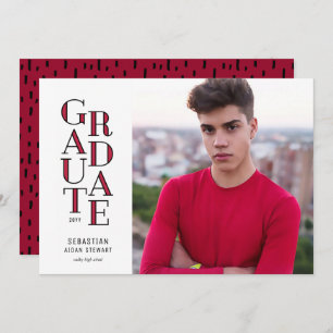 Modernist Red Graduation Announcement