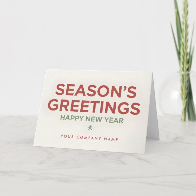 Modernist Retro Script Season’s Greetings Holiday Card (Front)