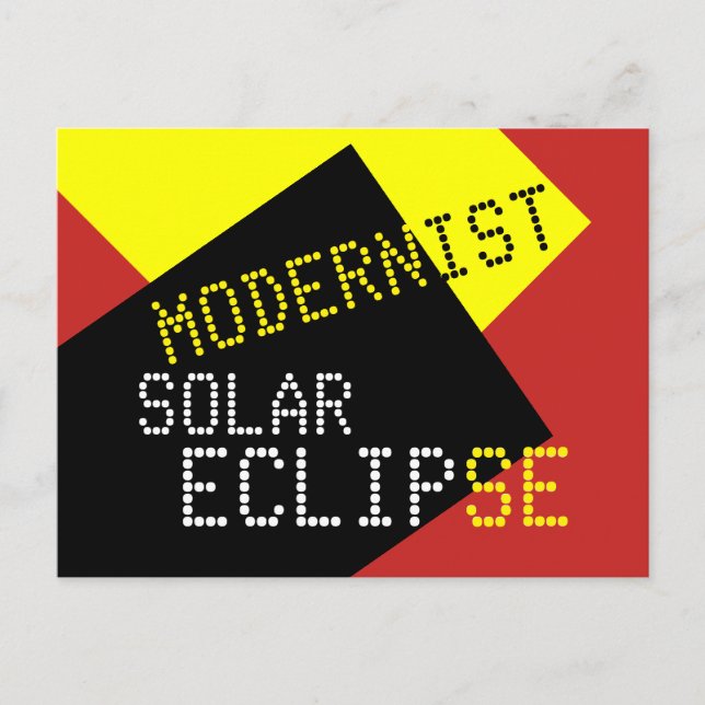 Modernist Solar Eclipse Funny customisable Invitation Postcard (Front)