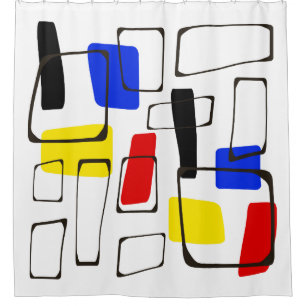 Modernist Style Art Primary Colours Shower Curtain