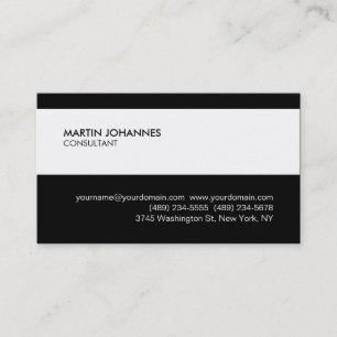 Modernist Stylish Black White Business Card