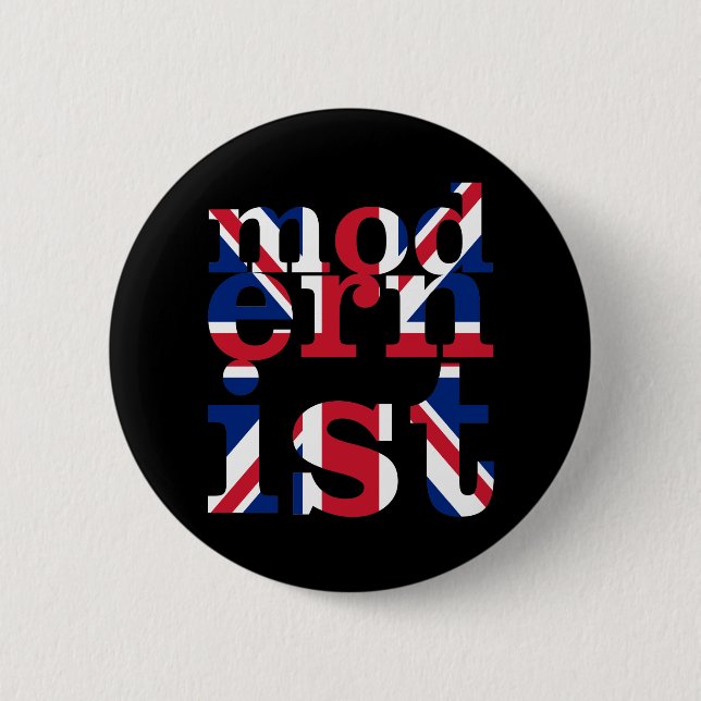 Modernist Union Jack 6 Cm Round Badge (Front)