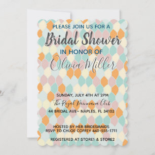 Modernly Retro   Bridal Shower Invitation
