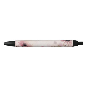 ModernSimple Cute Watercolor Flowers Black Ink Pen