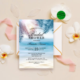 ModernTropical Ocean Summer Beach Bridal Shower Invitation