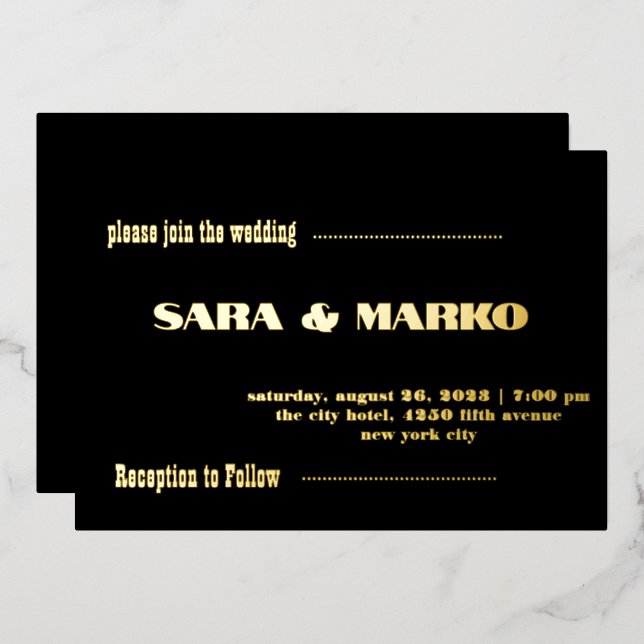ModernTypography | Minimalist Wedding  (Front/Back)