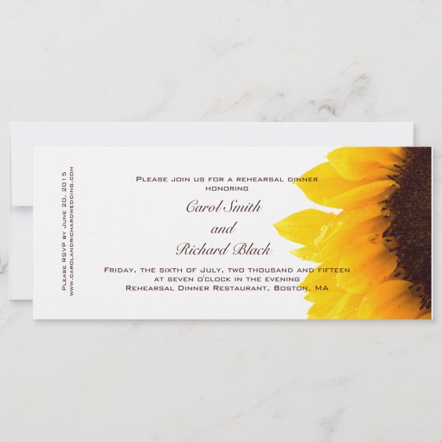 ModernYellow Sunflower Rehearsal Dinner Invitation (Front)