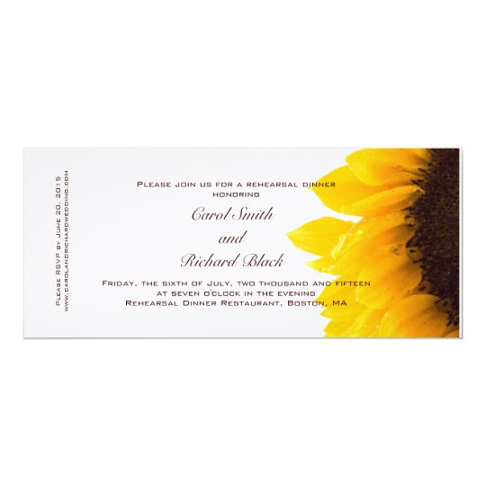 ModernYellow Sunflower Rehearsal Dinner Invitation
