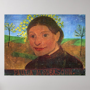 Modersohn-Becker - Self Portrait, Front Of Flowers Poster