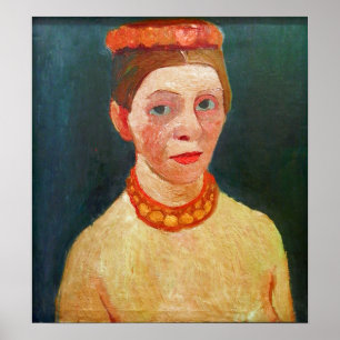 Modersohn-Becker - Self Portrait With Red Poster