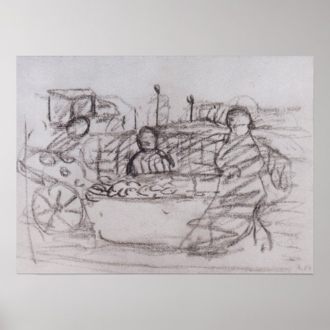 Modersohn-Becker - Three Women At A Market Stall Poster (Front)