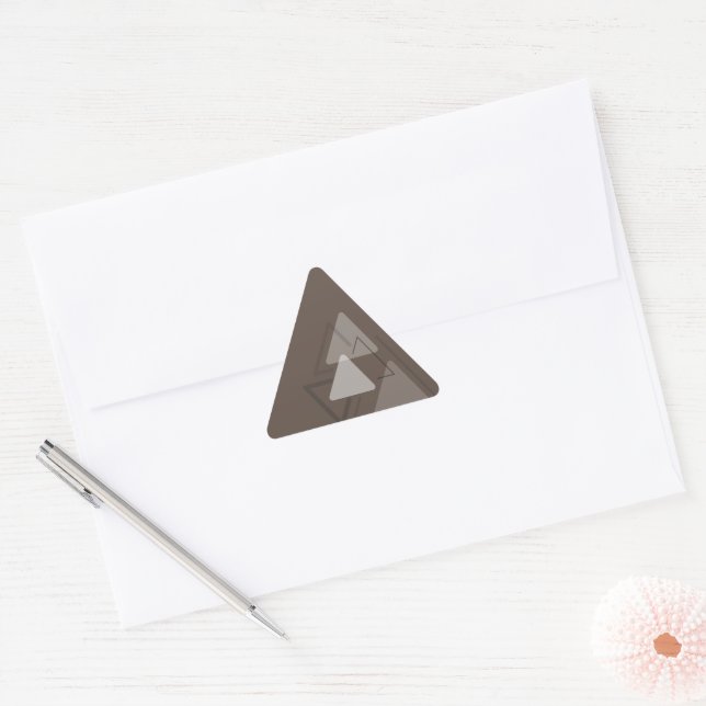 Modest Monochrome Geometric Triangles Joke Triangle Sticker (Envelope)