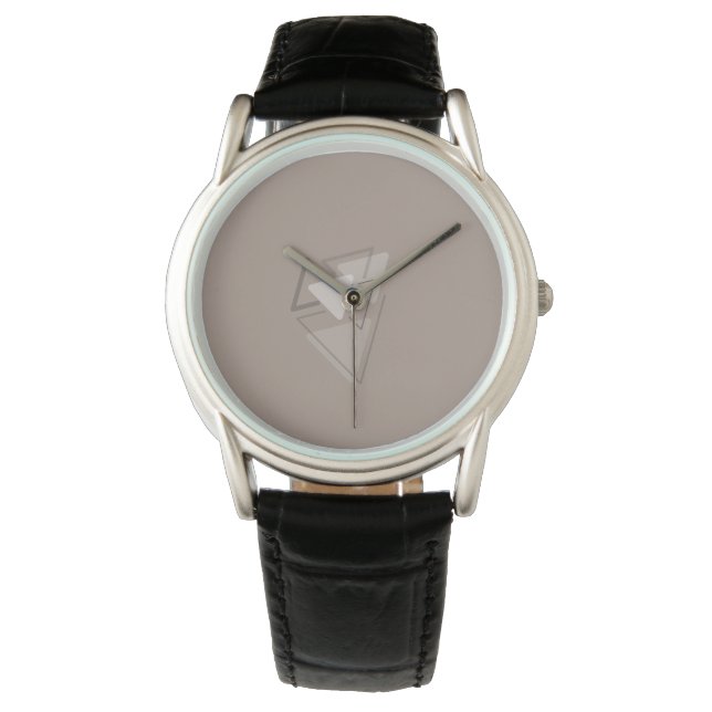 Modest Monochrome Geometric Triangles Joke Watch (Front)