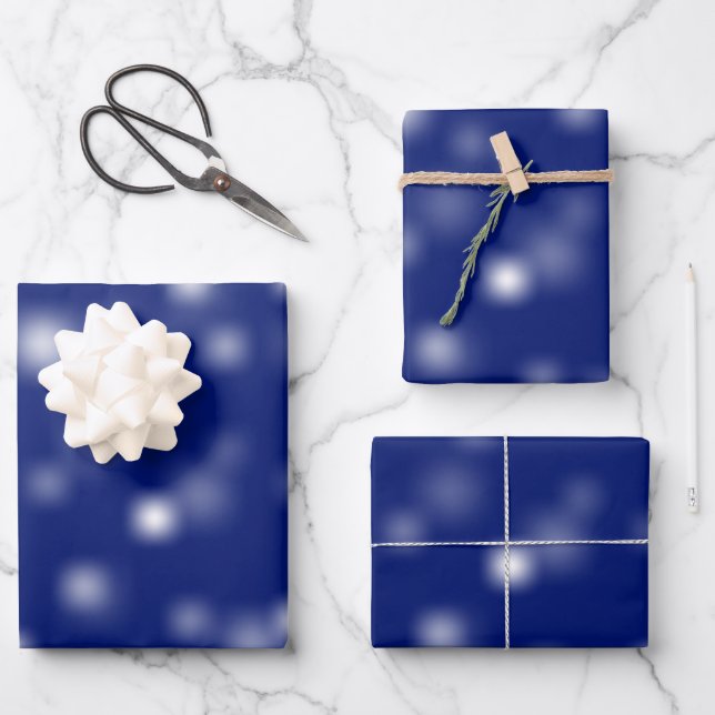 Modest White Playful Random Fading Away Points Wrapping Paper Sheet (Front)